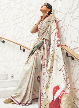 Crepe Silk Digital Print Work Designer Traditional Saree