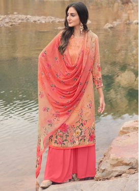 Crepe Silk Palazzo Style Pakistani Salwar Suit