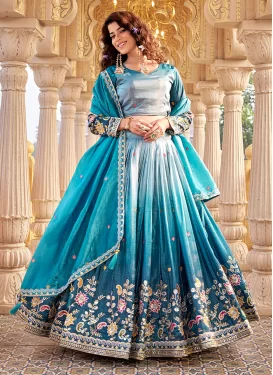 Crush Readymade Lehenga Choli with Embroidered Work in Multi Colour