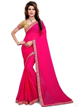 Customary  Lace Work Trendy Saree For Festival