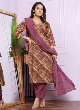 Cutdana Work Cotton Silk Readymade Salwar Suit