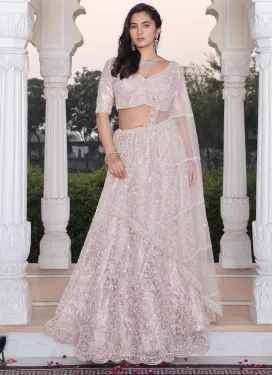 Cutdana Work Trendy Lehenga Choli For Festival in Beige