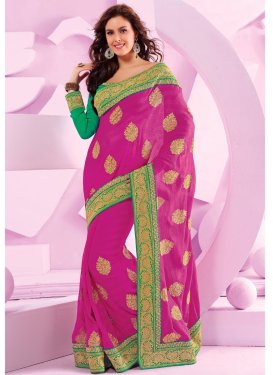 Dainty Floral Patch Party Wear Saree