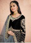 Velvet Long Length Anarkali Salwar Suit For Festival - 1