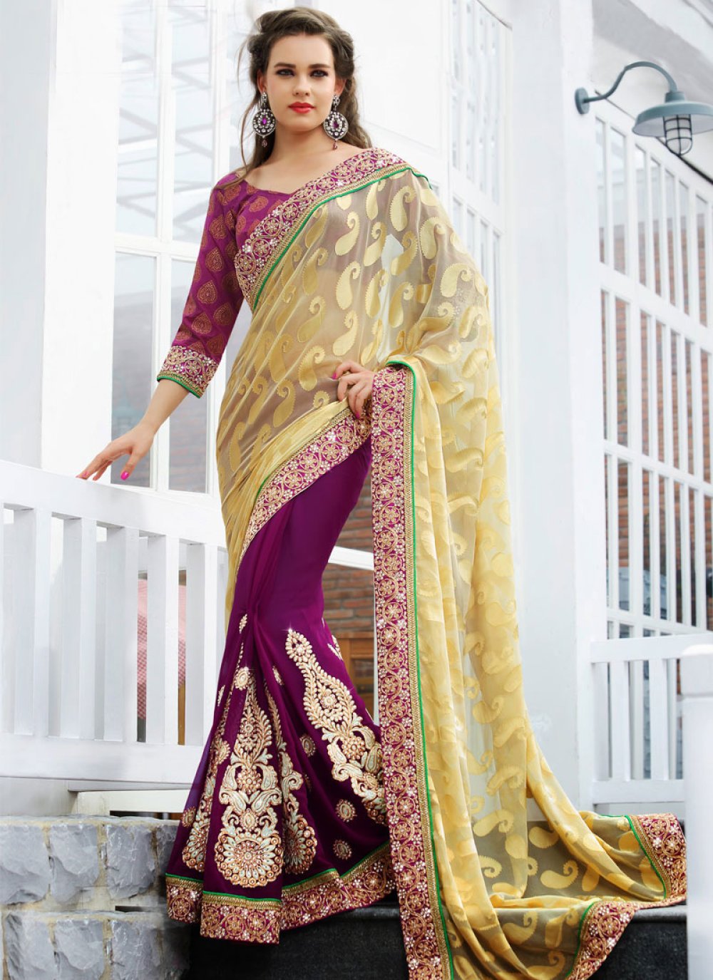 Allure Pink and Purple Half Saree - Keep Me Stylish