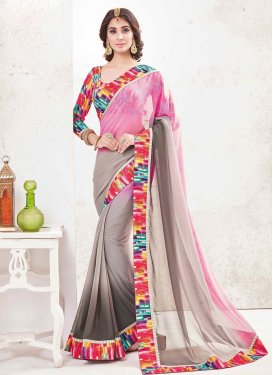 Dazzling  Digital Print Work Contemporary Style Saree For Ceremonial