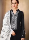 Cotton Silk Black and White Pant Style Salwar Suit - 1