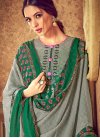 Delightful Green Digital Print Cotton Designer Pakistani Suit - 1