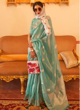 Linen Woven Work Designer Traditional Saree