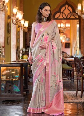 Digital Print Work Banarasi Silk Designer Traditional Saree