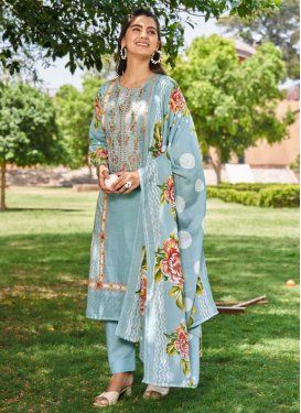Digital Print Work Cotton Lawn Pant Style Classic Salwar Suit