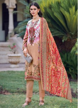 Digital Print Work Cotton Lawn Pant Style Straight Salwar Suit