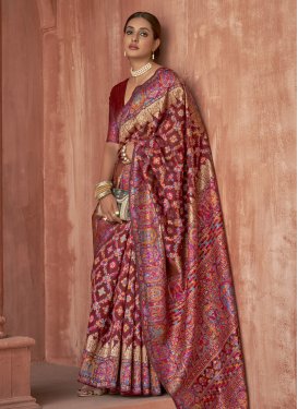 Digital Print Work Designer Contemporary Saree