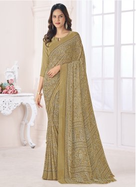 Digital Print Work Faux Georgette Contemporary Style Saree