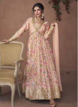 Digital Print Work Floor Length Anarkali Salwar Suit
