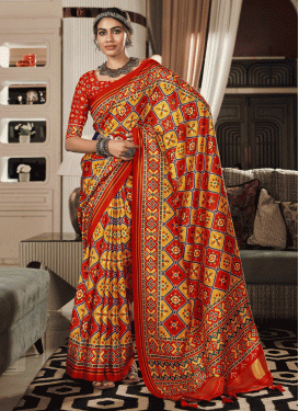Digital Print Work  Patola Silk Traditional Designer Saree