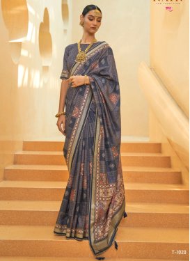 Digital Print Work Traditional Designer Saree