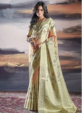 Digital Print Work Trendy Classic Saree For Party