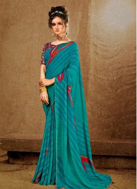 Digital Print Work Weight Less Designer Contemporary Style Saree For Casual