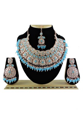 Dignified Gold Rodium Polish Beads Work Alloy Necklace Set