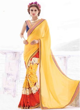 Distinctive Yellow Color Silk Casual Saree