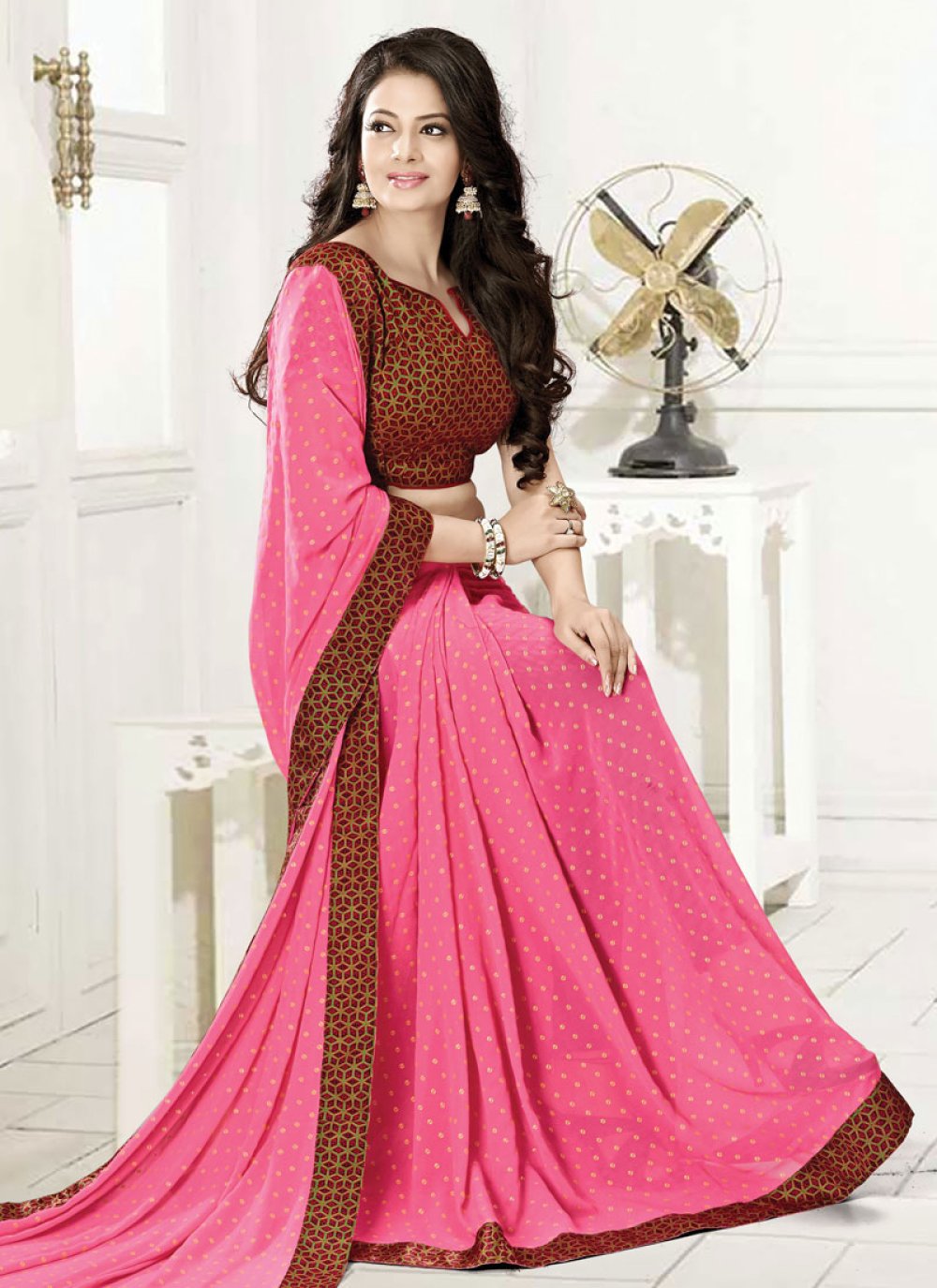 Terrific Kanjivaram Banarasi Silk Dark Pink Color Saree – Amrutamfab