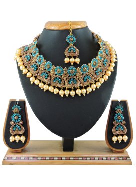Divine Beads Work Alloy Necklace Set For Festival