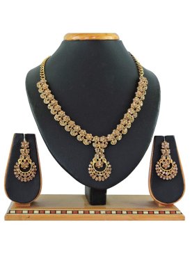 Divine Beads Work Alloy Necklace Set For Festival