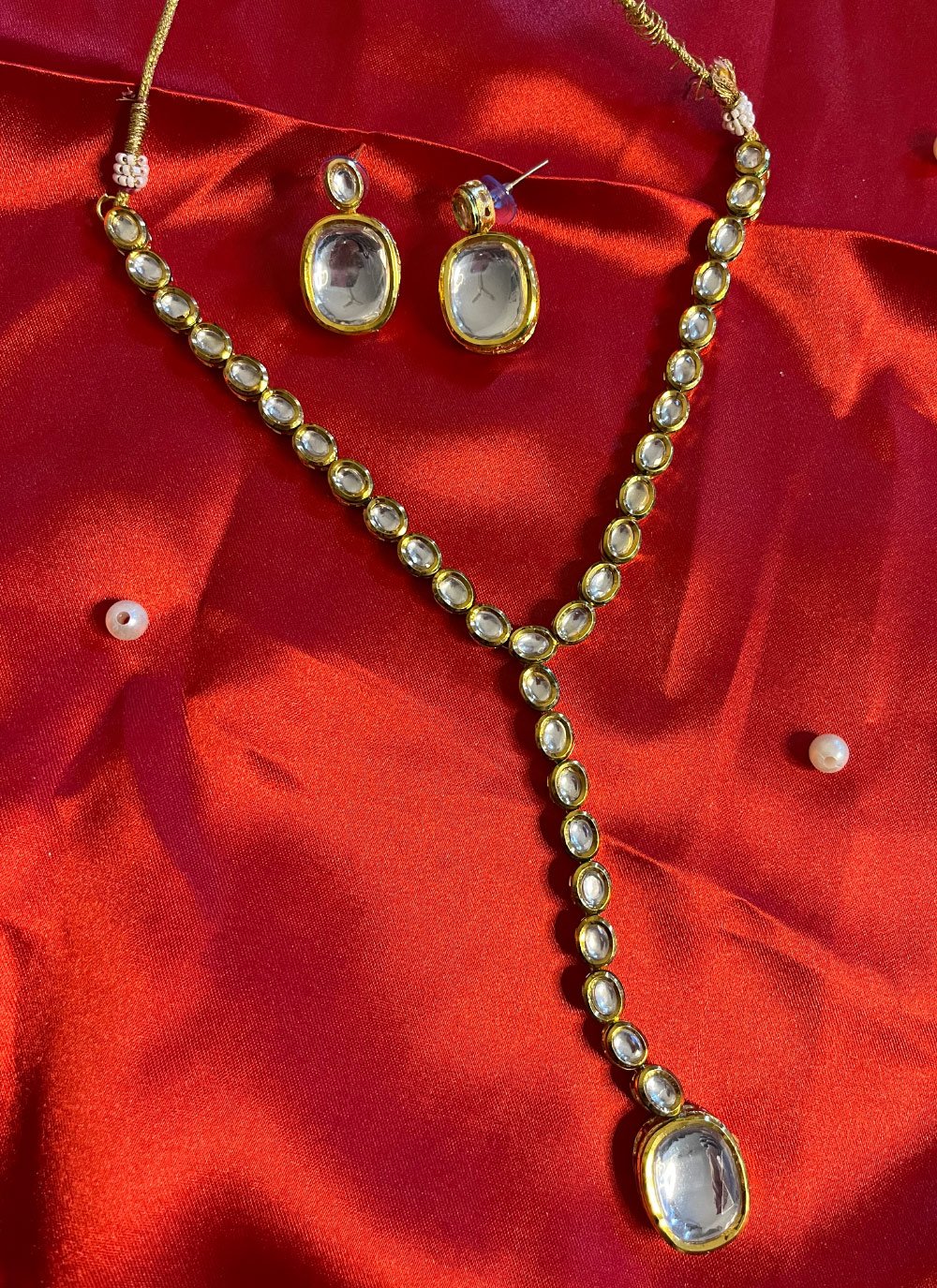 Divine Gold Rodium Polish Alloy Jewellery Set