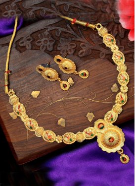 Divine Gold Rodium Polish Jewellery Set For Ceremonial