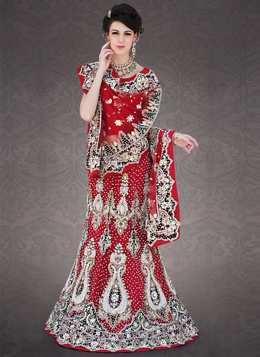 Divine Red Color Lehenga Choli