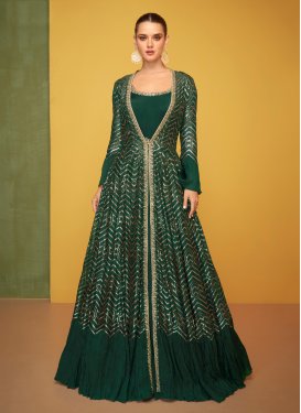 Dola Silk  Floor Length Designer Salwar Suit For Festival