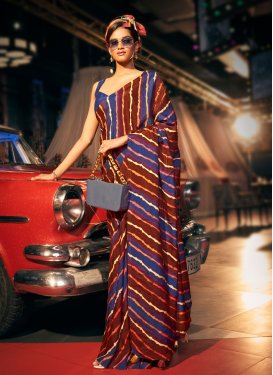 Dola Silk Maroon and Navy Blue Designer Traditional Saree