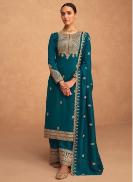 Dola Silk Palazzo Style Pakistani Salwar Suit