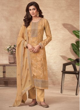 Dola Silk Sequins Work Designer Straight Salwar Kameez