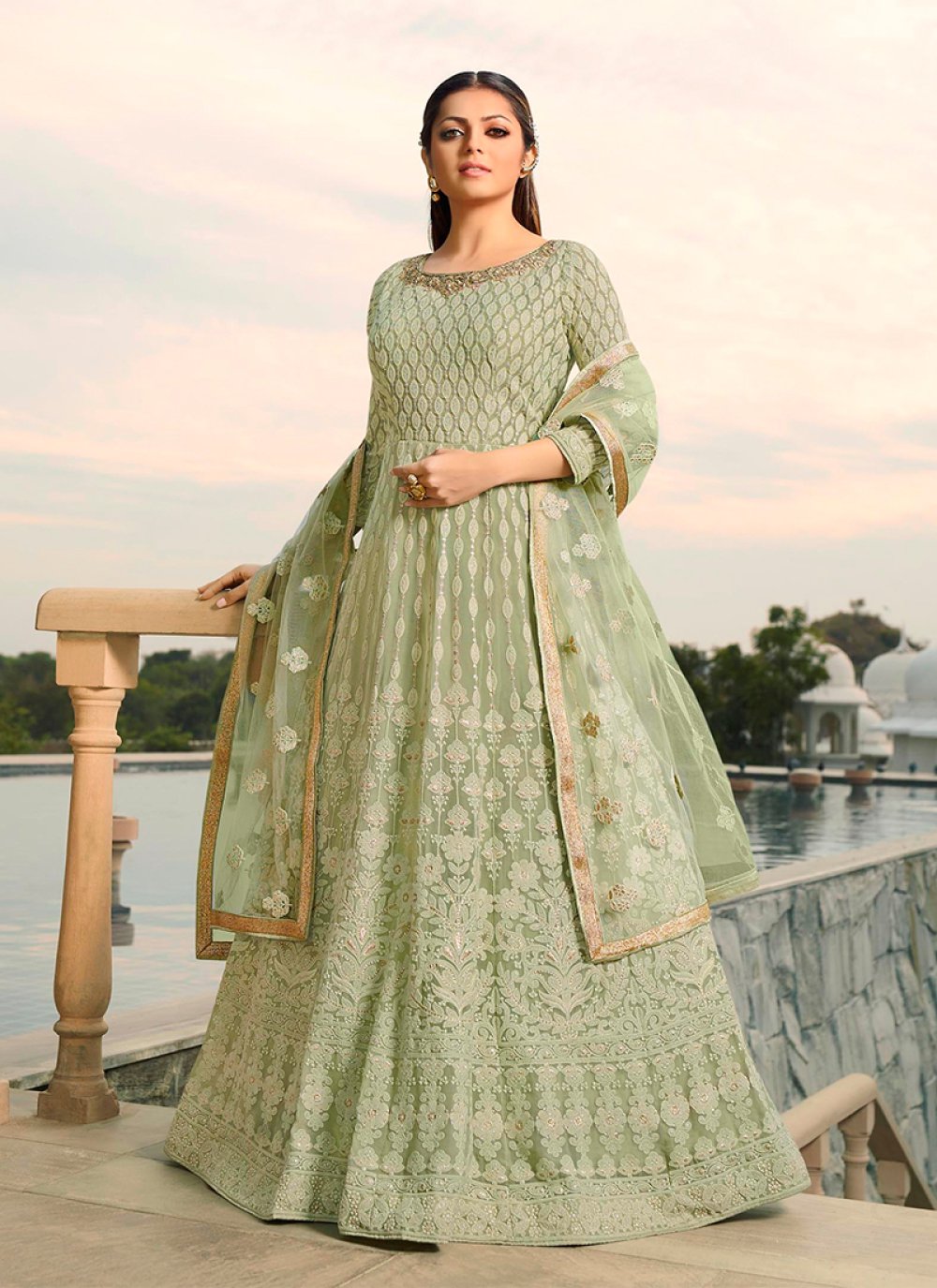 Buy Drashti Dhami Embroidered Floor Length Anarkali Suit