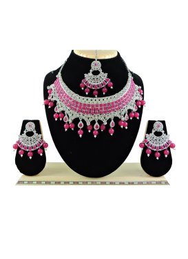 Elegant Alloy Beads Work Necklace Set For Festival