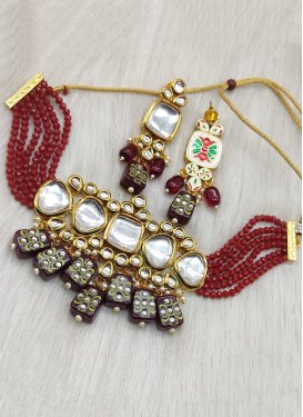 Elegant Beads Work Necklace Set For Festival