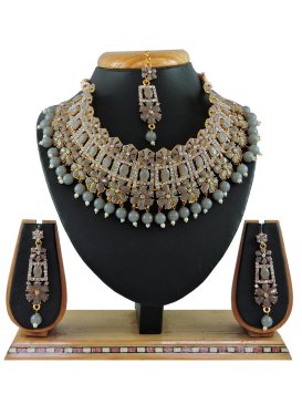 Elegant Gold Rodium Polish Alloy Necklace Set