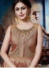 Embroidered Art Silk Trendy Gown in Brown - 1