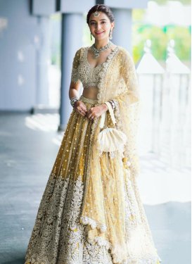 Embroidered Work A Line Lehenga Choli For Bridal