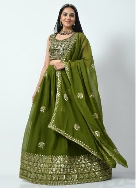 Embroidered Work A - Line Lehenga For Party