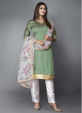 Embroidered Work Art Silk Pant Style Designer Salwar Kameez