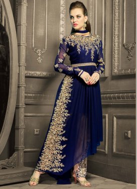 Embroidered Work Asymmetrical Designer Suit For Ceremonial