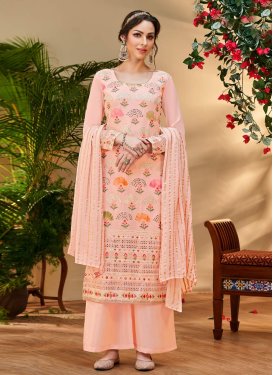 Embroidered Work Bamberg Georgette Designer Palazzo Salwar Suit