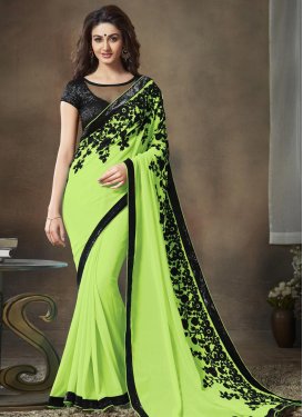 Embroidered Work Contemporary Saree