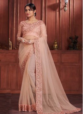 Embroidered Work Contemporary Style Saree