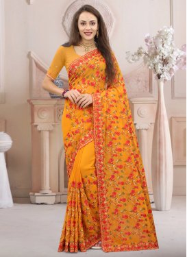 Embroidered Work  Contemporary Style Saree