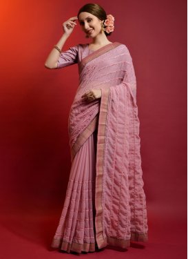 Embroidered Work Contemporary Style Saree