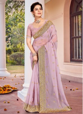 Embroidered Work Contemporary Style Saree